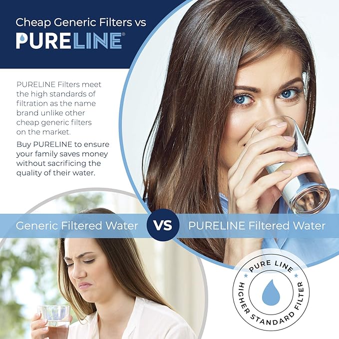 Pureline Replacement for Brita® Filter, Pitchers and Dispensers, Classic 35557, OB03, Mavea® 107007, Replacement for Brita® Pitchers Grand, Lake, Capri, Wave and More (3 Pack)