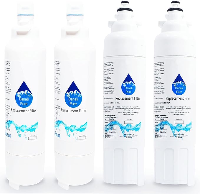 4-Pack Replacement for LG ADQ73613401 Refrigerator Water Filter - Compatible with LG LT800P, ADQ73613401 Fridge Water Filter Cartridge