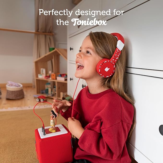 Tonies Foldable Wired Headphones for Kids - Comfortably Designed to fit On-Ear - Works with Toniebox 1 and All 3.5mm Devices - Light Blue