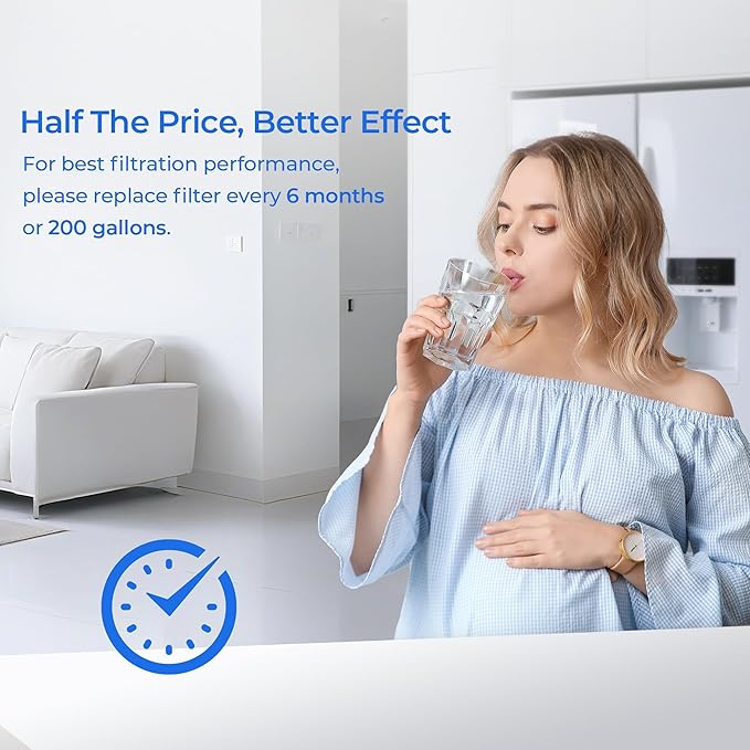 TEEHAY EDR1RXD1 Water Filter 1 Replacement, Compatible with Whirlpool WRS315SDHZ, WRS571CIHZ, WRS555SIHZ, WRS325SDHZ, WRF560SEHZ, WRS588FIHZ, WRS571CIDM, WSF26C3EXF, WRF560SEHW, WRF560SEHV, 3 Pack