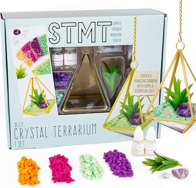 STMT D.I.Y. Crystal Terrarium Kit for Kids - Arts and Crafts, Gifts for Little Girls, Ages 8+