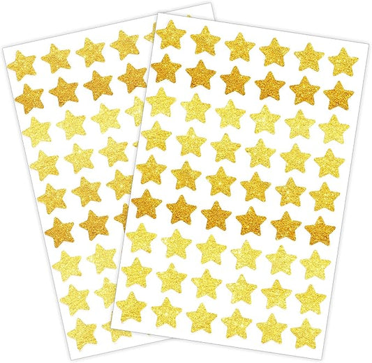 1620 Holographic Foil Small Gold Star Stickers for Kids Reward, Behavior Chart, Student Planner and School Classroom, 0.6" Diameter