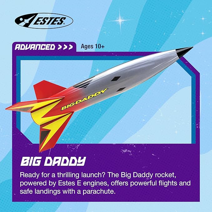Estes 2162 Big Daddy Rocket-Building Kit, Advanced Flying-Rocket-Model Kit for Ages 10+