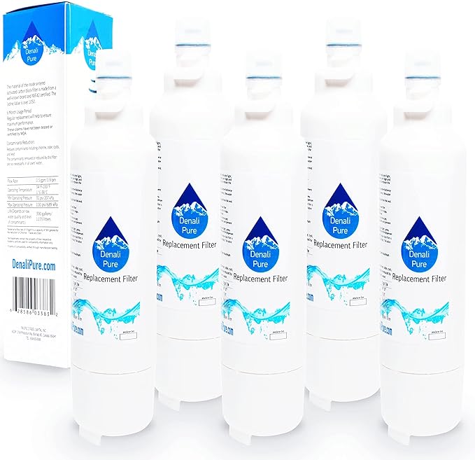 5-Pack Replacement for LG LSXS22423B Refrigerator Water Filter - Compatible with LG LT800P, ADQ73613401 Fridge Water Filter Cartridge