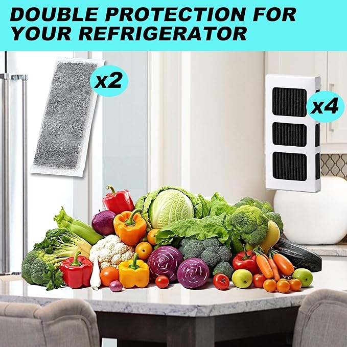 2 Pack Replacements for Frigidaire PureAir PK-2 Produce Keeper Plus and 4 Pack Replacements for FRIGIDAIRE PAULTRA2 Pure Air Ultra II Refrigerator Air Filter (Ultra II)