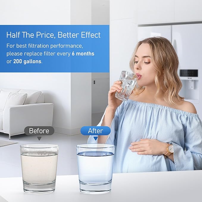TEEHAY EDR2RXD1 Water Filter 2 Replacement, Compatible with Whirlpool W10413645A, P9KB2L, P9RFKB2L, Whirlpool WRX986SIHV, WRX986SIHZ, WRQC7836RZ, WRMF7736PZ, WRMF7736PV, WRF757SDHZ, 3 Pack