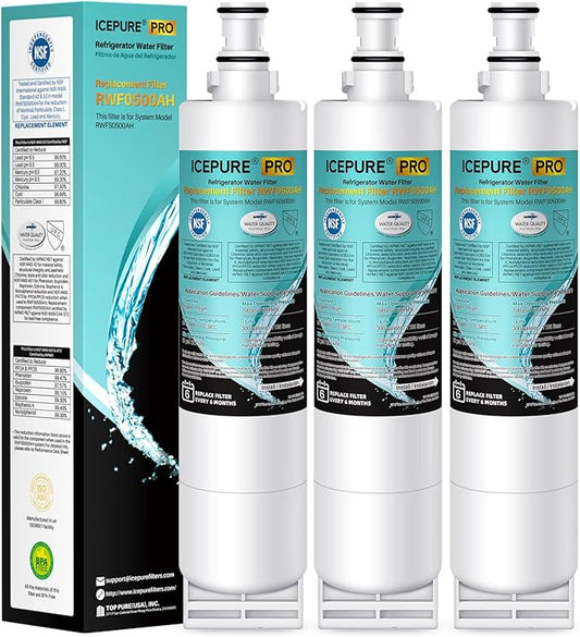 ICEPURE PRO 4396508 NSF401&473&53 Replacement for Whirlpool 4396510, EDR5RXD1, NLC240V, PNL240V, 4396508p, LC400V, WF-NLC240V, 46-9010, Everydrop Filter 5， Remove PFAS PFOA PFOS, Heavy Metals, 3 PACK