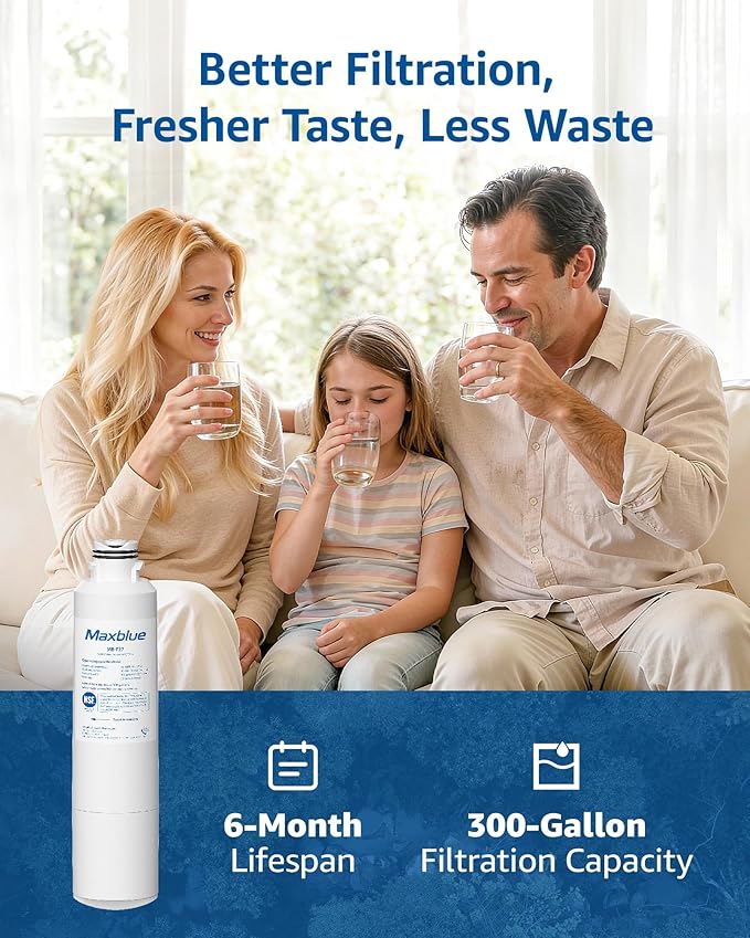 Maxblue DA29-00020B Refrigerator Water Filter, Replacement for Samsung® HAF-CIN/EXP, HAF-CIN, RF28HMEDBSR/AA, RF28K9380SR, RF263BEAESR/AA, RF28JBEDBSG, RF4287HARS, RF28HFEDTSR, DA97-08006A, 2 Pack