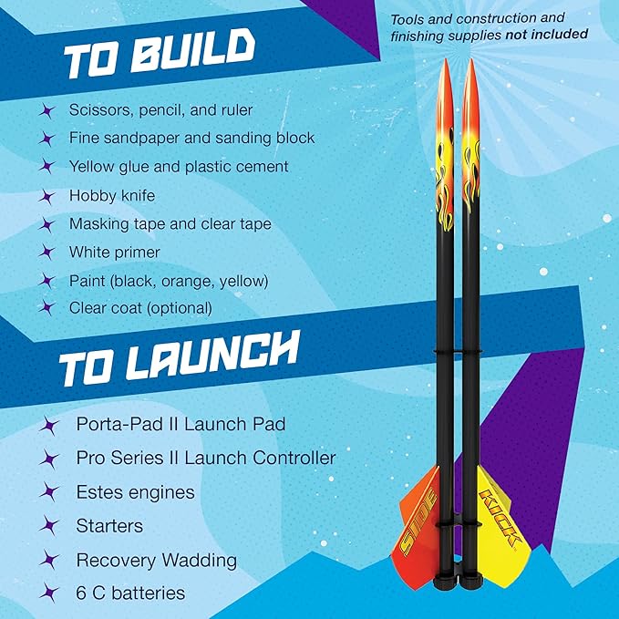 Estes 7287 Sidekick Rocket-Building Kit, Advanced Flying-Rocket-Model Kit for Ages 10+