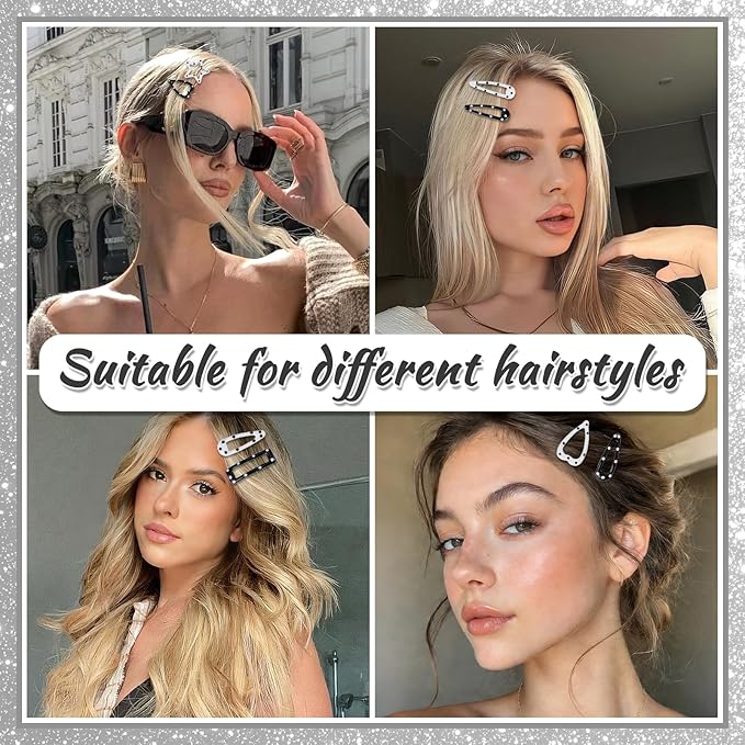 20PCS Star Hair Clips Y2k Hair Accessories for Women Black White Polka Dot Cute Hair Pins for Girls Star Barrettes Non Slip Kawaii Snap Hair Clips Small for Styling Festival Accessories