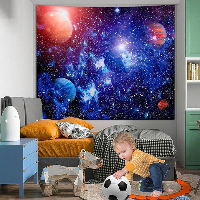 Space Tapestry for Bedroom Aesthetic Outer Space Galaxy Night Starry Sky Stars Universe Tapestry Nebula Wall Hanging Backdrop for Living Room Dorm Home Decoration(51'' x 60'')