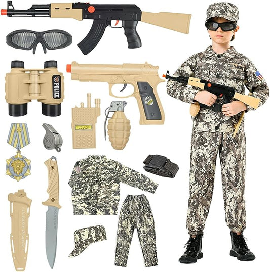 Army Costume For Kids, Military Soldier Costumes For Boys, Halloween Costumes Dress Up Role Play Set
