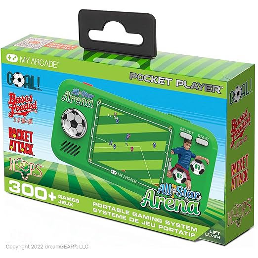My Arcade All Star Arena Pocket Player- Sports Game Console with 307 Retro Games, Basketball, Soccer, Baseball