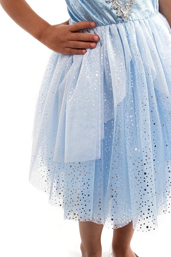 Little Adventures Cinderella Princess Party Dress - Machine Washable Child Pretend Play Costume Outfit with No Glitter