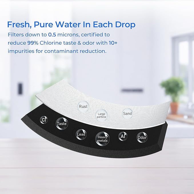 TEEHAY EDR1RXD1 Water Filter 1 Replacement, Compatible with Whirlpool WRS315SDHZ, WRS571CIHZ, WRS555SIHZ, WRS325SDHZ, WRF560SEHZ, WRS588FIHZ, WRS571CIDM, WSF26C3EXF, WRF560SEHW, WRF560SEHV, 3 Pack