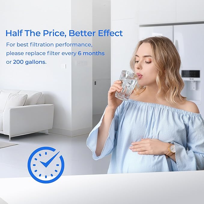 TEEHAY PWF-1 FPPWFU01 Water Filter & PureAir AF-2 FRGPAAF2 Air Filter Combo, Compatible with Frigidaire FRIGCOMBO6, FRFC2323AS, FRFG232LAF, FRFN2823AS, FRFS2823AD, FRFS2823AS, FRFS2823AW, 1 Combo