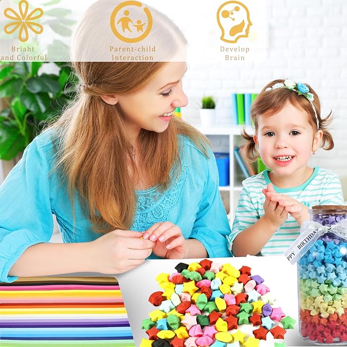 1512 Sheets Origami Star Paper Strips 27 Assortment Color Paper Star Strips Lucky Wish Double Sided Origami Paper Stars Solid Color Diy Hand Art Crafts For Children And Adults