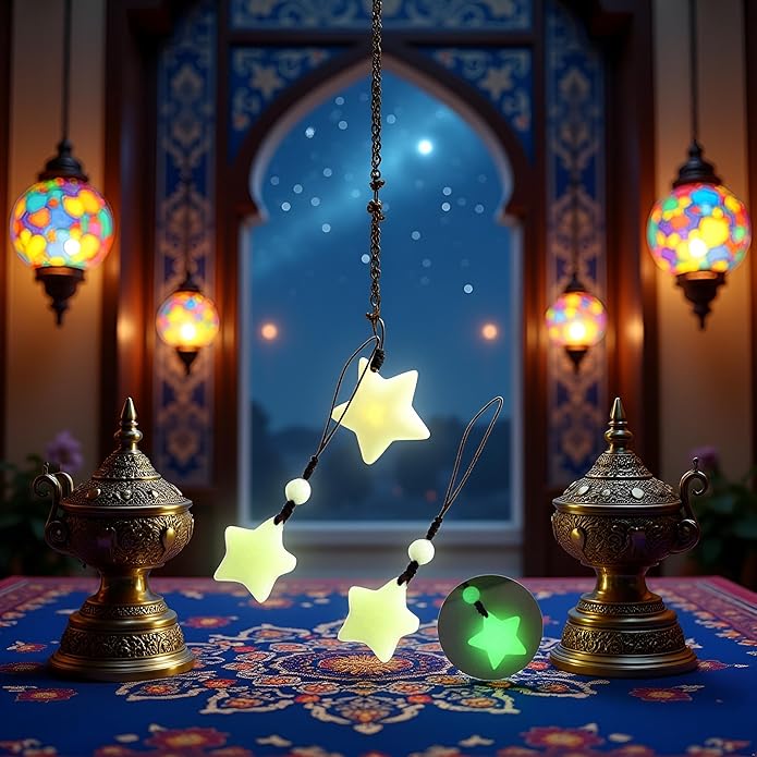 2Pcs Luminous Star Keychain Fashion Handbag Pendant Unisex Key Chain Charm Key Chain Glow In The Dark Couple Pendant Accessory and Keychain Carabiners Outdoor Recreation