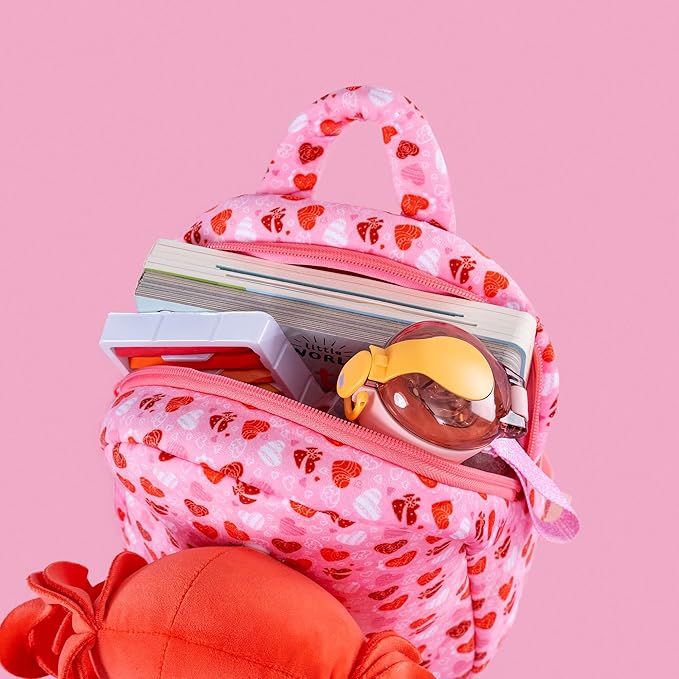 Gloveleya Toddler Girls Backpack Baby Girl Gifts Curly Hair Dolls I Love You Plush Doll with Heart Printed Dress Love Series 9inches