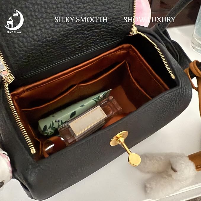 Silky Bag Insert Fit for Hermes Lindy 19/26, Silky Purse Organizer, Lightweight and Silk Touch (Fits Mini Lindy 19, Gold)