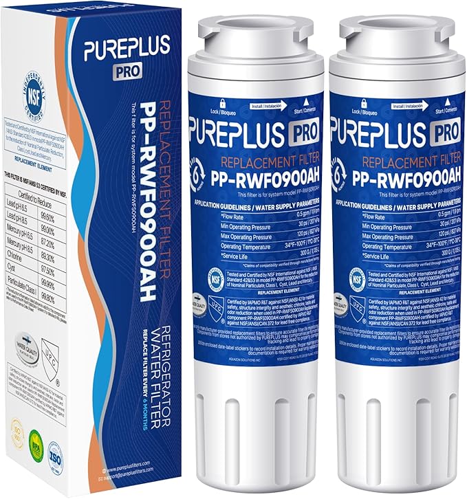 PUREPLUS UKF8001 NSF 53&42 Certified Water Filter Replacement for Maytag UKF8001P, EDR4RXD1, Everydrop Filter 4, PUR 4396395, Puriclean II, UKF8001AXX-200, UKF8001AXX-750, RWF0900A, 2Pack