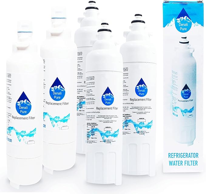 5-Pack Replacement for LG LMXS30776S Refrigerator Water Filter - Compatible with LG LT800P, ADQ73613401 Fridge Water Filter Cartridge