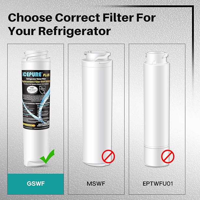 ICEPURE Refrigerator Water Filter Replacement for GE GSWF, Smart Water 238C2334P001, Kenmore 46-9914, 469914, 9914, Utilizes Advanced Activate Coconut Carbon Block, NSF/ANSI 53 Certified, Pack of 3