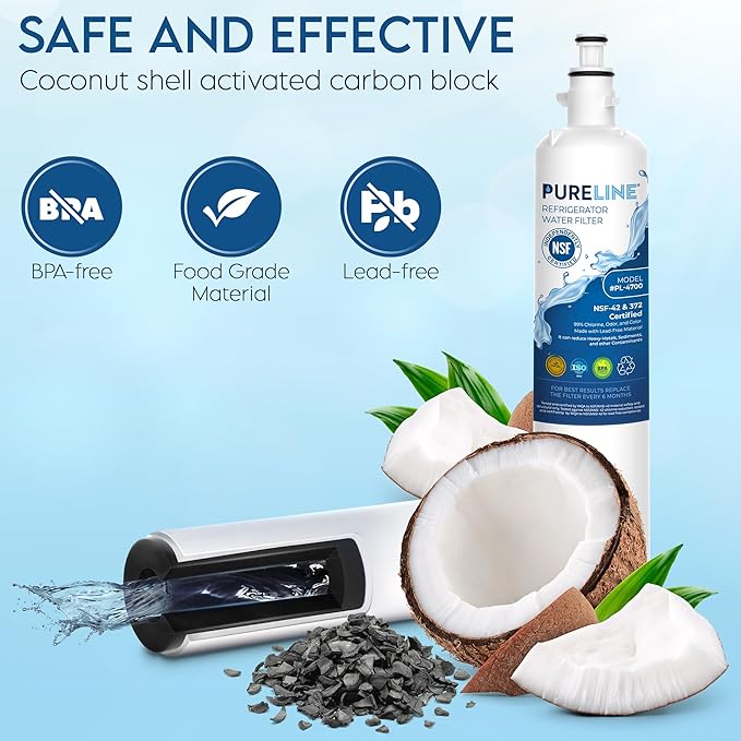 Pureline Replacement for GE® RPWFE® Water Filter (With RFID Chip) RPWF Refrigerator Water Filter. Compatible with GFE28GYNFS, PFE28KYNFS (2 Pack)
