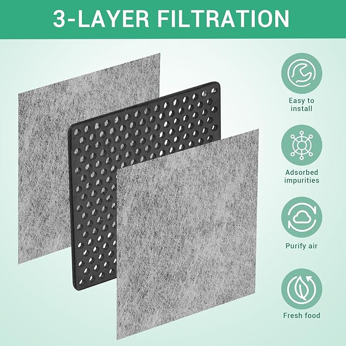 LG LT120F & Kenmore 46-9918 Refrigerator Air Filter Replacement, 4-Pack Triple-Layer Activated Carbon, Easy Install, Odor & VOC Reduction – Barkior