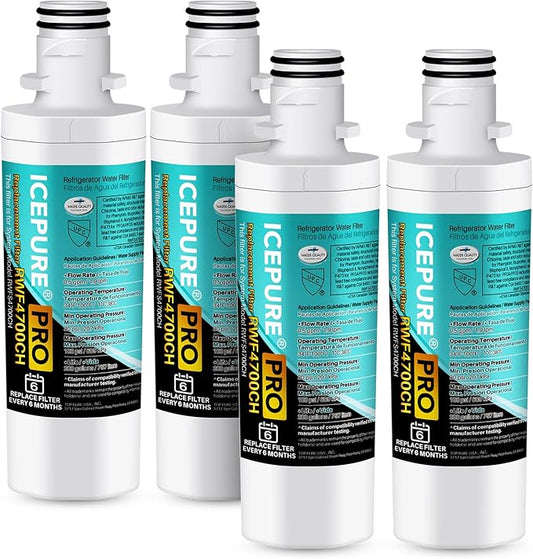 ICEPURE PRO ADQ74793501 NSF/ANSI 401 Certified Replacement LT1000P Kenmore Elite 46 9980, ADQ747935 LT1000PC LT1000 MDJ64844601 ADQ74793502 LMXS28626S LFXS26973S Refrigerator Water Filter, 4PACK