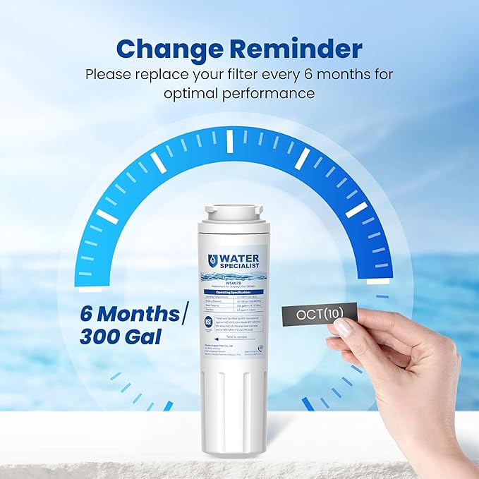 Waterspecialist UKF8001 Water Filter, Replacement for EveryDrop Filter 4, Whirlpool EDR4RXD1, 4396395, Wrx735sdbm00, Mfi2570fez Msd2651heb, Krfc300ess01, Pack of 3