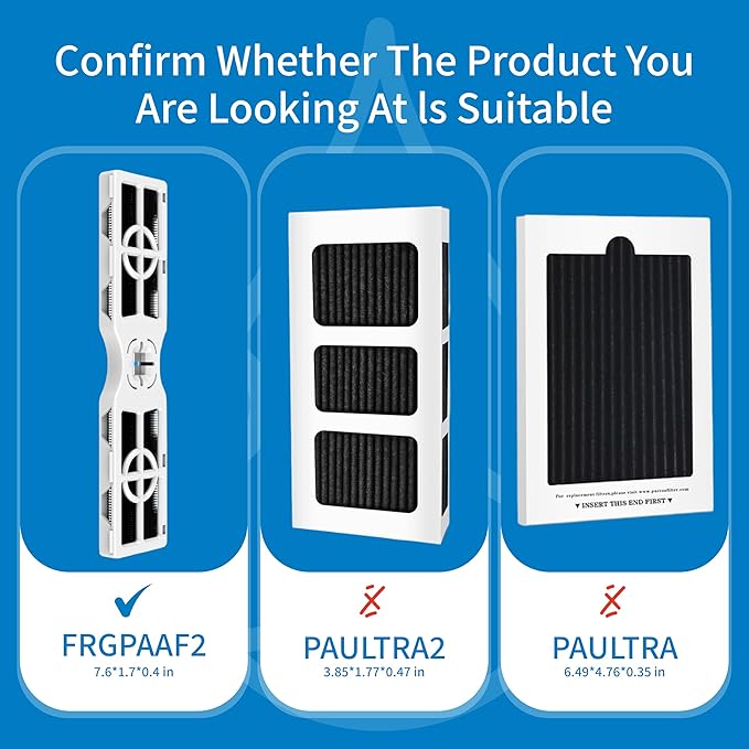 FPPWFU01 Water Filter Replacement for Frigidaire FPPWFU01 Water Filter, Compatible with PurePour PWF-1,EPPWF01 PureAdvantage PWF-1 and PureAir AF-2 FRGPAAF2 Air Filter Combo（3+3）