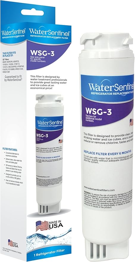 WaterSentinel WSG-3 Refrigerator Replacement Filter: Fits GE MSWF Filters
