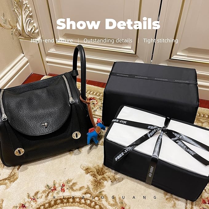 Purse Handbag Silky Organizer Insert Keep Bag Shape Fits Herme Lindy 19/26/30/34 bags, Luxury Handbag Tote Lightweight Sturdy(Black,LD 26)