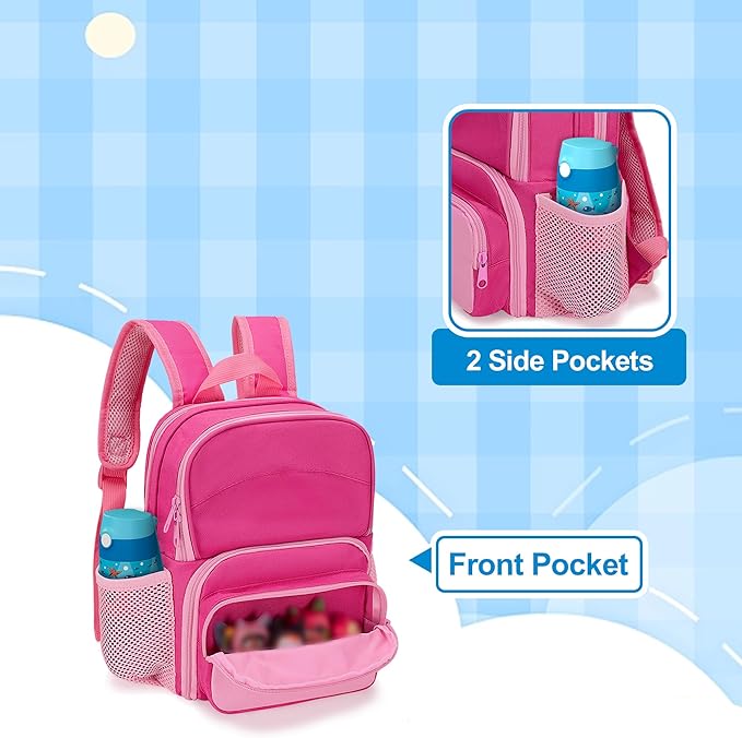 LoDrid Backpack Compatible with Tonie Box 2/1, Carrying Case with Multiple Pockets for Headphones, Charger and Accessories, Storage Bag for Audio Player Starter Set, Rose Red (Patented Design)