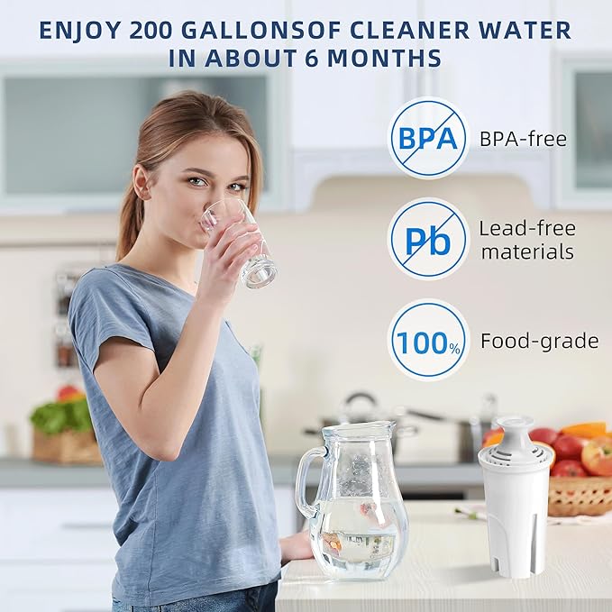 Water Filter Replacement for Brita Standard Pitchers, 10 Packs Water Filters for Britta OB03, Classic 35557, Mavea 107007 by APPLIANCEMATES