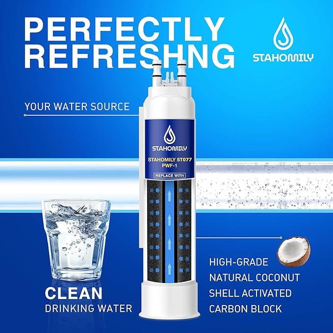 FPPWFU01 PWF-1 Water Filter Replacement for Frigidaire, PurePour FPPWFU01, PWF-1, EPPWF01 PureAdvantage PWF-1 and PureAir AF-2 FRGPAAF2 Air Filter Combo（3+3）