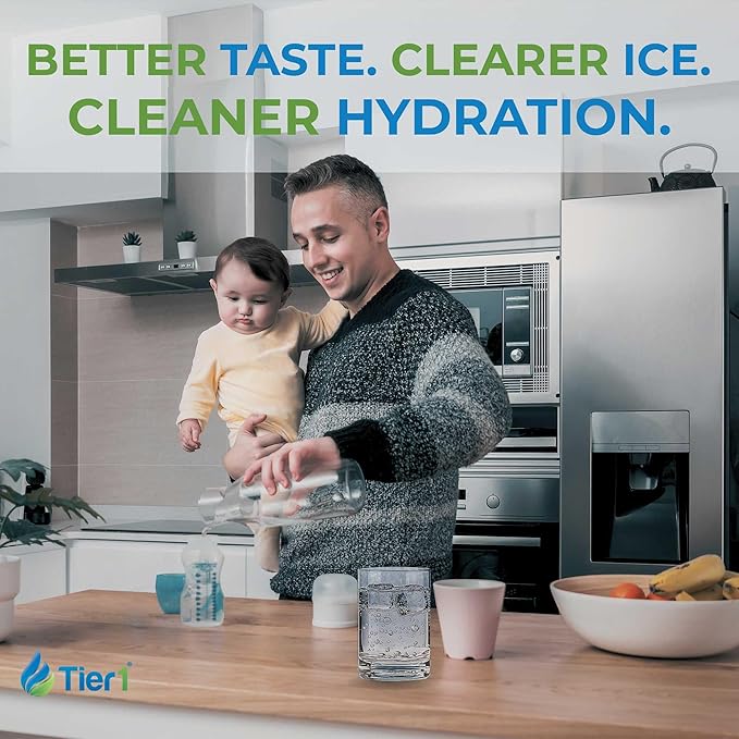 Tier1 RWF1011 DA29-00020B Refrigerator Water Filter | Replacement for Samsung HAF-CIN, WF294, FMS-2 Fridge Filter - Up to 12 Months Supply | Easy Install | Odor Control | Great Tasting Water (2-pk)