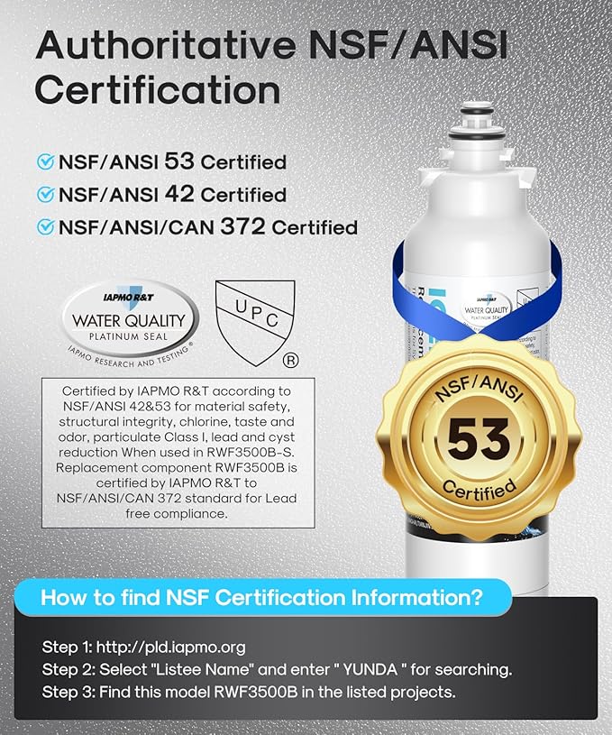ICEPURE PLUS 46-9490 NSF/ANSI 53 & 42 Certified Refrigerator Water Filter, Remove Lead, Replacement for LG LT800P, ADQ73613401, ADQ73613408, ADQ75795104, LMXS30776S, LSXS26366D, Kenmore 9490, 3PACK