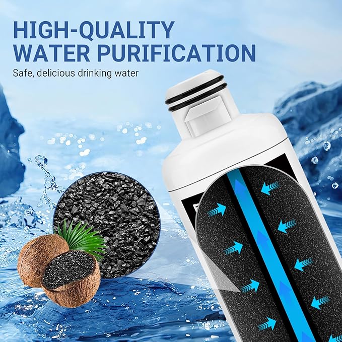 For Samsung RF28R6201SR/ RF28R6241SR/ RF25C5551SR Water Filter RF23B7671SR/ RF32CG5400SR/ RS27T5561SR(/AA) Model Refrigerator Replacement Filters (3 Pcs).