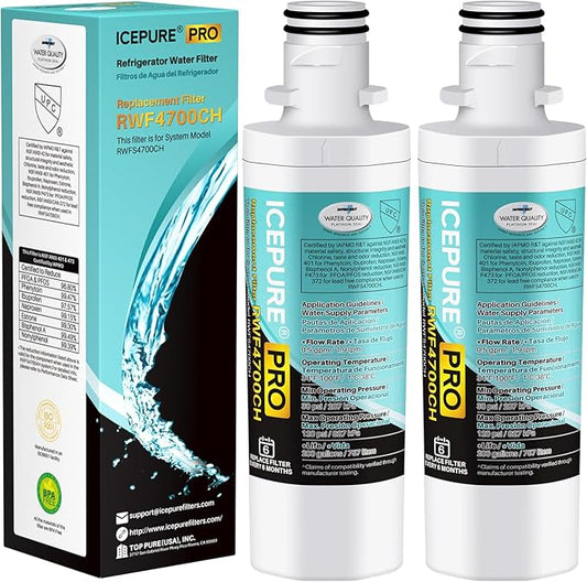 ICEPURE PRO ADQ74793501 NSF/ANSI 401 Certified Replacement LT1000P Kenmore Elite 46 9980, ADQ747935 LT1000PC LT1000 MDJ64844601 ADQ74793502 LMXS28626S LFXS26973S Refrigerator Water Filter, 2PACK