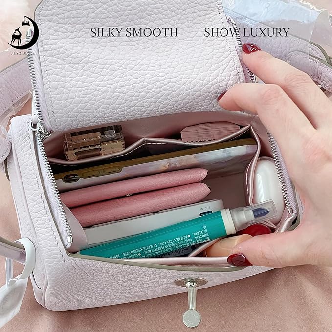 Silky Bag Insert Fit for Hermes Lindy 19/26, Silky Purse Organizer, Lightweight and Silk Touch (Fits Mini Lindy 19, Pink)