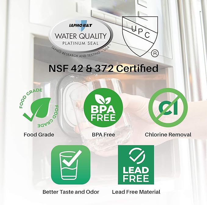 SpiroPure SP-SA970 NSF Certified Refrigerator Water Filter Replacement HAF-QIN, DA97-17376B, HAF-QIN/EXP, DA97-08006C, AQF-DA97-17376B, DA97-08007C, HAF QINS (3 Pack)