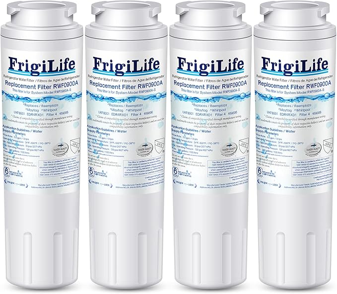UKF8001 Replacement for EveryDrop Filter 4, Everydrop EDR4RXD1, UKF8001AXX-200, UKF8001P, Whirlpool 4396395, 469006, FMM-2 MPF15090 WF-UKF8001, SGF-M9 Refrigerator Water Filter, 4PACK