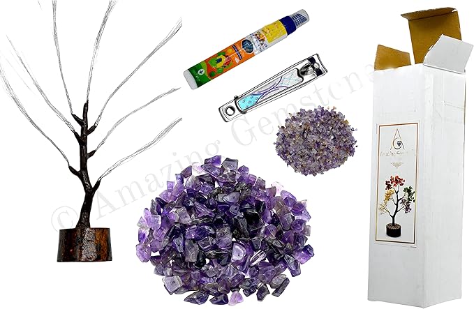Amazing Gemstone Amethyst Spiritual Decor Crystal Tree DIY Kits for Adults Kids, Makes a Perfect Office Table Feng Shui Tree Holistic Gifts for Women