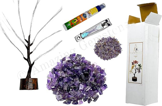 Amazing Gemstone Amethyst Spiritual Decor Crystal Tree DIY Kits for Adults Kids, Makes a Perfect Office Table Feng Shui Tree Holistic Gifts for Women