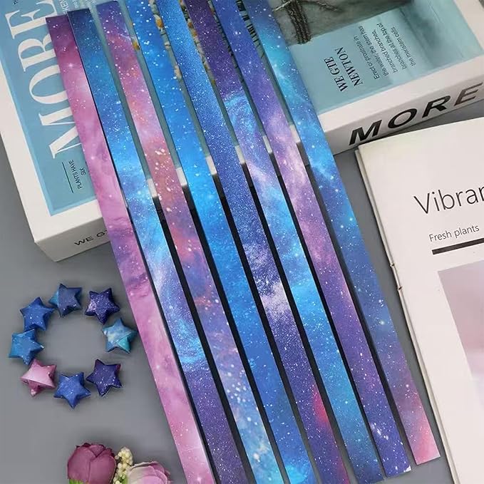 1080 Sheets Starlit Sky Origami Star Paper Strips 16 Different Styles Lucky Paper Stars Strips for DIY Handmade Crafts