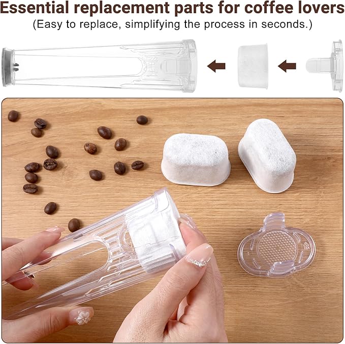 Tall Handle Water Filter Starter Kit, 2.0 Water Reservoir Replacement Coffee Machine Filters, Compatible with K-Classic, K-Select,with Side Reservoir Filter Holder and 24 Replacement Water Filters