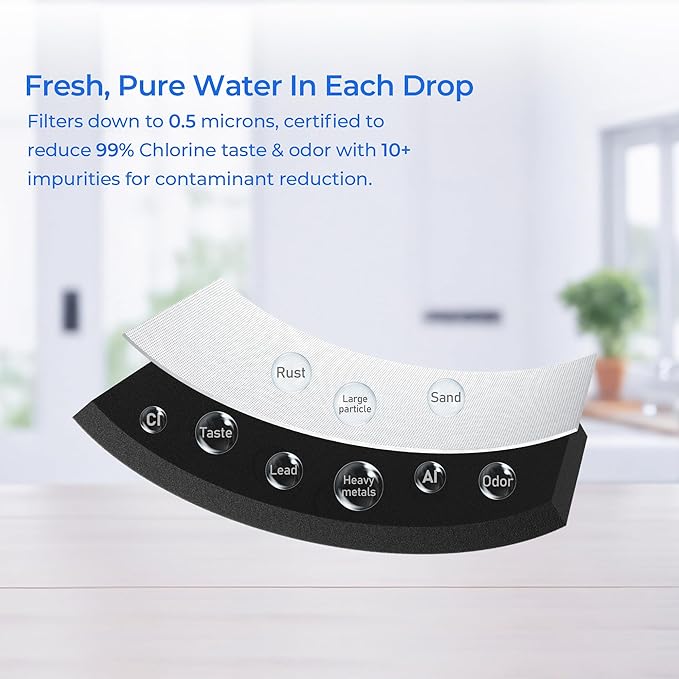 TEEHAY W10413645A Water Filter 2 Replacement, Compatible with Everydrop Filter 2, EDR2RXD1, Whirlpool WHR2RXD1, P9KB2L, P9RFKB2L, Whirlpool WRX986SIHZ, WRF757SDHZ, WRF767SDHZ, WRF736SDAM, 3 Pack