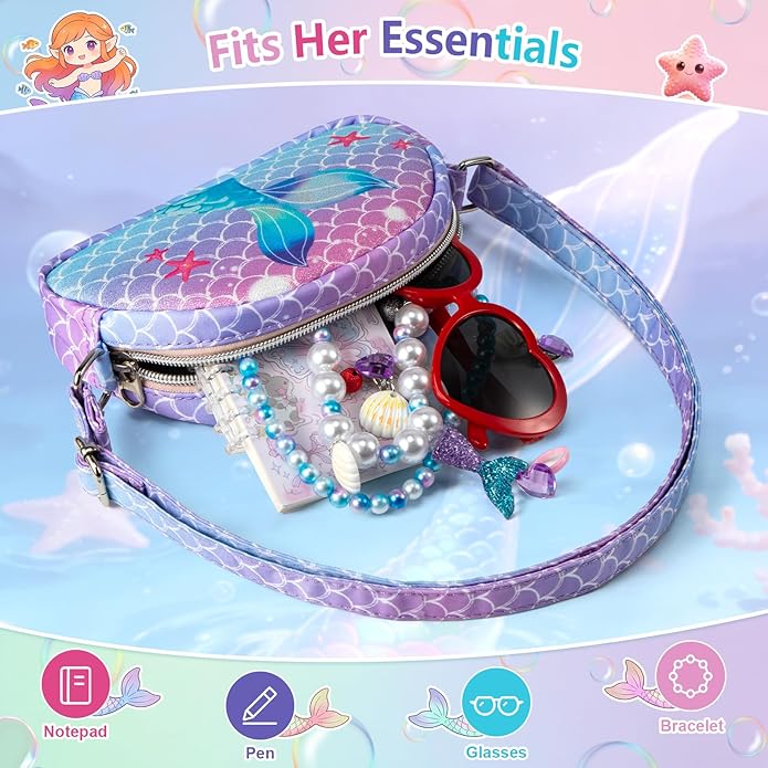 Toddler Purse Easter Basket Stuffers Gifts for Kids: 2 3 4 5 6 7 8 Year Old Girl Birthday Gift, Rainbow Crossbody Bag